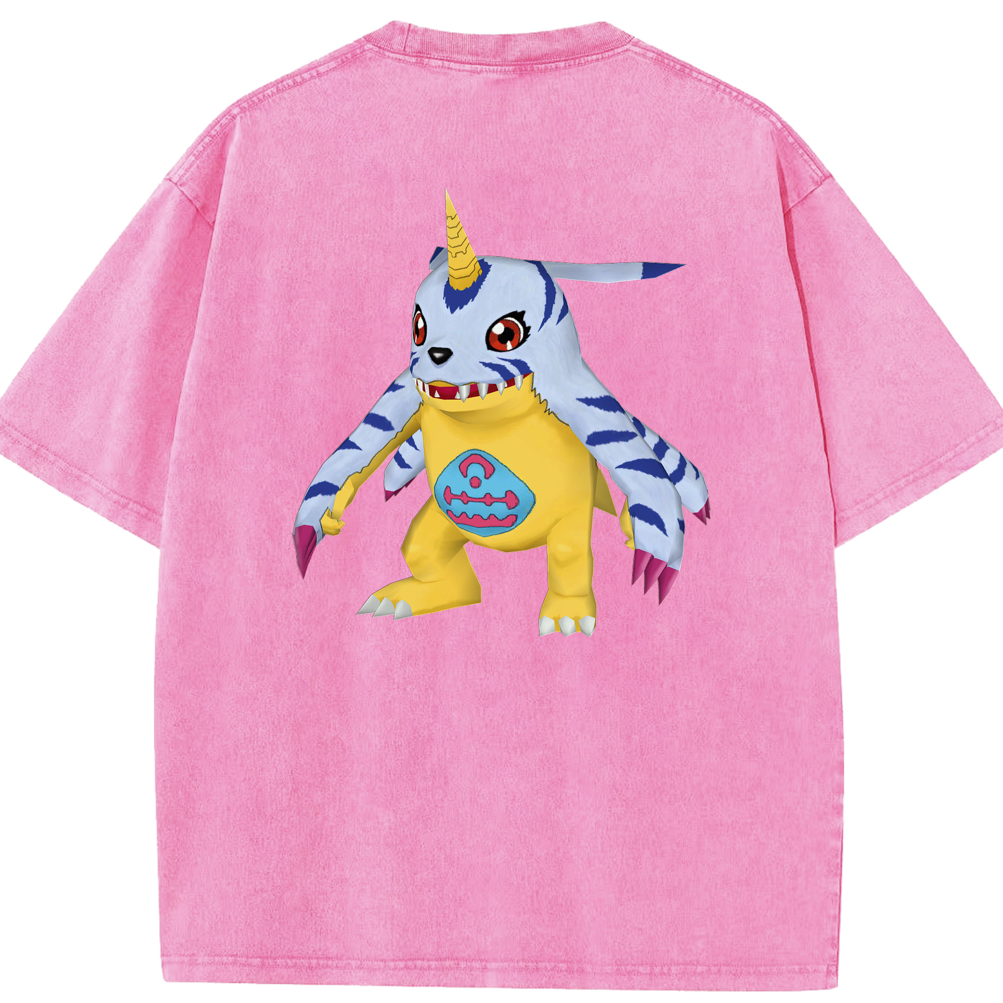 （画像用） Digimon デジタルモンスター/デジモン 綿100% ヴィンテージ風 半袖Tシャツ（背面プリント）